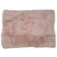 Podložka s vysokým vlasom protišmyková ružová 100 x 70 cm